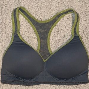 Victoria’s Secret PINK Yoga Push Up Padded Sports Bra Gray Green Women’s Small